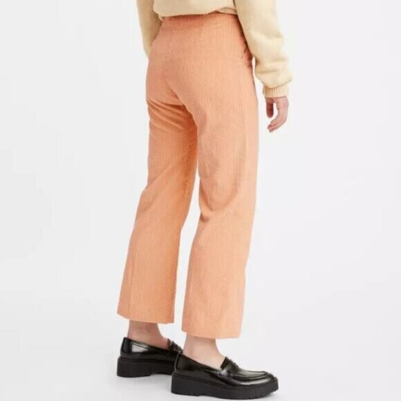 NWT LEVIS Premium Math Club Flare Corduroy Trousers Womens Size 29 Pebble Peach - Picture 2 of 10